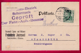 ALSACE LORRAINE GERMANIA SCHIRMECK VOSGES CENSURE CENSOR 1915 POUR STRABOURG BAS RHIN LETTRE - Storia Postale