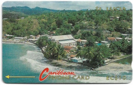 St. Lucia - C&W (GPT) - Coastline - 6CSLA - 1992, 20.000ex, Used - St. Lucia