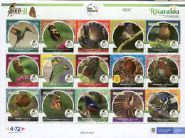 Lote 2021-9P, Colombia, 2021, Pliego, Sheet, Risaralda Bird Festival, Bird, Butterfly, Ave, Mariposa - Colombia