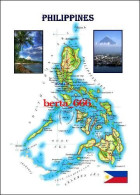 Philippines Country Map New Postcard * Carte Geographique * Landkarte - Filippine