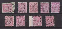 N° 46  OBL. AMB BRUX.ARLON  N°1 - N3 ( 2 ) SANS N° ( 2 ) MIDI 5  -  OBL TELEGRAPHE ET BDF.9 TIMBRES - 1884-1891 Leopold II.