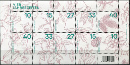 Austria 2024. Four Seasons: Plants Make-Up Rate Stamps (MNH OG) Souvenir Sheet - Unused Stamps