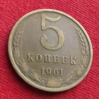 USSR Russia 5 Kopecks 1961 Y# 129a Lt 64 Russie Rusia Kop. Kopeek Kopecs - Russia