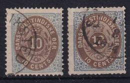 DANISH WEST-INDIES 1876/77 - Canceled - Sc# 10, 10a - Danemark (Antilles)