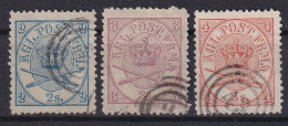 DENMARK 1864 - Canceled - Mi 11A, 12A, 13A - Gebraucht