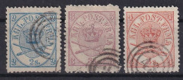 DENMARK 1864 - Canceled - Mi 11A, 12A, 13A - Used Stamps