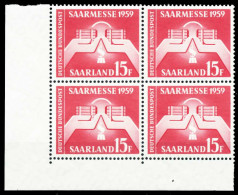 SAAR OPD 1959 Nr 447 Postfrisch VIERERBLOCK ECKE-ULI X5F6F82 - Nuevos