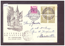 FORMAT 10x15cm - LAUSANNE - IVè CENTENAIRE DE L'UNIVERSITE 1937 - TB - Lausanne