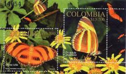 Lote 35a, Colombia, 2002, Hoja Filatelica, Mariposas De Colombia, Butterflies SS - Kolumbien