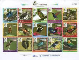 Lote 2018-18P, Colombia, 2018, Pliego, Sheet, Risaralda Bird Festival 2018, Butterfly, Butterflies - Colombia