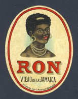 Etiquette De Liqueur: Rhum Viejo De Jamaica. Decoupee (9 X 12 Cms) (Ref.65523) - Rum