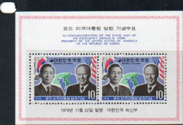 SOUTH KOREA - 1974- GERALD FORD VISIT SOUVEIR SHEETS MINT NEVER HINGED - Korea (Süd-)