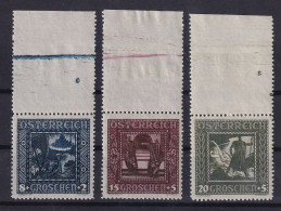AUSTRIA 1926 - MNH - ANK 489A-491A - Nuevos
