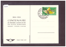 FORMAT 10x15cm - CENTENAIRE DU PREMIER CHEMIN DE FER EN SUISSE ROMANDE BUSSIGNY-YVERDON 1855 - TB-1955 - TB - Autres & Non Classés