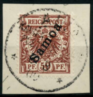 SAMOA (DT. KOLONIE) Nr 6 Zentrisch Gestempelt Briefstück Gepr. X705A6E - Samoa