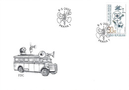 FDC 1203 Czech Republic Centenary Of The Radio Broadcast 2023 Bus - Télécom