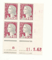 FRANCE - 1960  -  N° 1263 - Coin Daté - 4 Timbres - 1960-1969