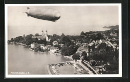 AK Friedrichshafen A.B., Flug Im Zeppelin über Die Stadt  - Zeppeline