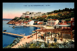 83 - ILE DE PORQUEROLLES - LE PORT - CARTE COLORISEE - Porquerolles