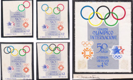 1985 URUGUAY Original Artwork Painting And 4 Imperforate Varieties- International Olympic Committee Games Signed Artist - Other & Unclassified