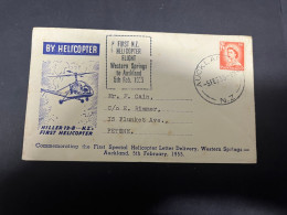 16-4-2024 (2 Z 14) FDC - New Zealand - Posted To Sydney In Australia - 1955 - 1st Hiller Helicopter Flight - FDC