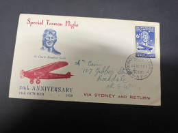 16-4-2024 (2 Z 14) FDC - New Zealand - Posted To Sydney In Australia - 1958 - Sir Charles Kingsford 30th Anni. - FDC