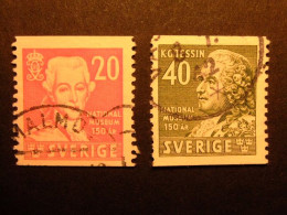 90 SUECIA SUEDE 1942 / REY GUSTAVE III Y K.G.TESSIN / YVERT 294 / 95  FU - Oblitérés