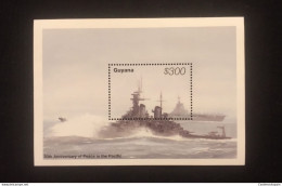Delcampe - O) 1995 GUYANA, PEACE OF PACIFIC, MILITARY VESSEL, SOUVENIR MNH - Guyane (1966-...)