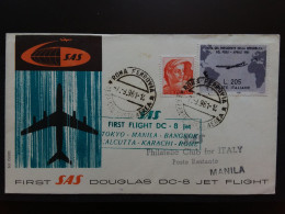 REPUBBLICA - Aerogramma 1° Volo Roma-Manila + Spese Postali - Posta Aerea