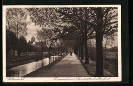 AK Salzwedel, Promenade Mit Landwirtschaftsschule  - Salzwedel