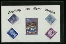 AK Briefmarken Aus Grossbritannien  - Sellos (representaciones)