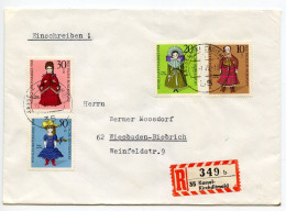 Germany, West 1969 Registered Cover Kassel-Kirchditmold To Wiesbaden-Biebrich; 19th Century Dolls Semi-Postal Stamps - Covers & Documents