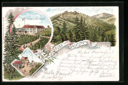 Lithographie Inselsberg, Preussischer Gasthof, Gothaisches Hotel  - Gotha