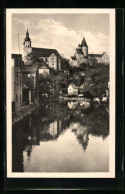 AK Schwarzenberg /Erzgebirge, Schloss Und Kirche, Blick Von Der Vorstadtbrücke  - Schwarzenberg (Erzgeb.)