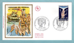 FDC France 1970 - 25e Anniversaire De La Libération Des Camps - YT 1648 - 67 Strasbourg (soie) - 1970-1979