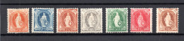 Schweiz 1907 Satz 88/94 Freimarken (Faser) Stehende Helvetia Ungebraucht/MLH - Unused Stamps