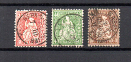 Schweiz 1862/63 Freimarken 25/27 Sitzende Helvetia Gebraucht - Usados