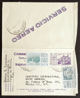 MEXICO 1963 35c. AIR LETTER CARD Stat W/ Airmail Added Stamps, Folded, Circulated, Rare Thus - Mexique