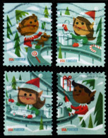 Etats-Unis / United States (Scott No.5722-25 - Holiday Elves) (o) P3 - Used Stamps