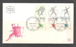 Israel 1977 FDC Sc. 633-635  10th Maccabiah  FDC Cancellation On Cachet FDC Envelope - FDC