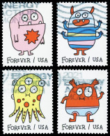 Etats-Unis / United States (Scott No.5636-39 - Message Monsters) (o) SET OF 4 - Oblitérés