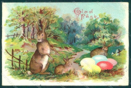 Greetings Easter Hare Rabbit Egg Serie 1121 LITTLE TEAR Postcard HR0104 - Otros & Sin Clasificación