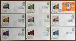 MEXICO 1968 STAMP ON STAMP EFIMEX Phil. Exh. 9 FDC + Show Ccls. Complete Set, Rare Thus, Bargain Priced! - Mexico