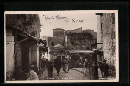 AK Jerusalem, Shops, Weihnachtsgruss  - Palästina