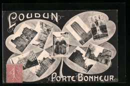 CPA Loudun, Porte Bonheur, Vue Générale, Vue De La Rue, Tracht  - Loudun