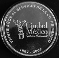 MEXICO 2007 Mex. City SUBWAY Metro Services Award 2 Oz. Silver Piece, See Imgs., Rare & Official - Mexique