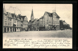 AK Wolfenbüttel, Harztorplatz Mit Katholischer Kirche, Hotel Kronprinz  - Wolfenbuettel