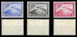 GERMANY DR 456-458, Yvert Poste Aérienne N° 40/42 Postfrisch *,MLH FULL GUM , Zeppelin-Marken Polar-Fahrt 1931 SIGNED VF - Luft- Und Zeppelinpost