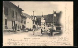 AK Lignières, Grande Rue, La Fontaine  - Lignières