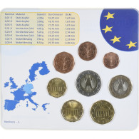 Allemagne, Coffret 1c. à 2€, 2004, Hambourg, UNC, FDC, Bimétallique - Deutschland